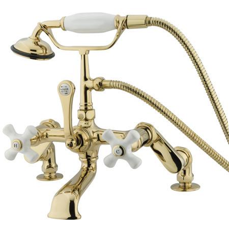Kingston Brass Vintage Deck Mount Clawfoot Tub Filler with Hand Shower Clawfoot Tub Filler Kingston Brass