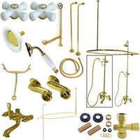 Thumbnail for Kingston Brass Vintage Clawfoot Tub with Porcelain Cross Handles, Polished Brass Clawfoot Tub Set Kingston Brass