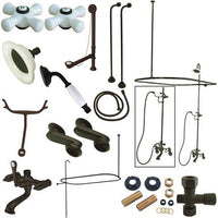 Thumbnail for Kingston Brass Vintage Clawfoot Tub with Porcelain Cross Handles, Satin Nickel Clawfoot Tub Set Kingston Brass