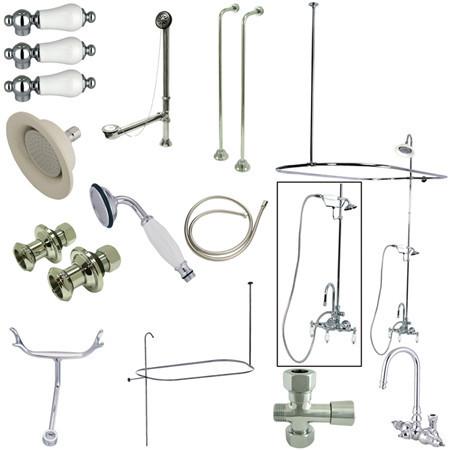 Kingston Brass Vintage Clawfoot Tub Package with High Rise Goose Neck Clawfoot Tub Set Kingston Brass