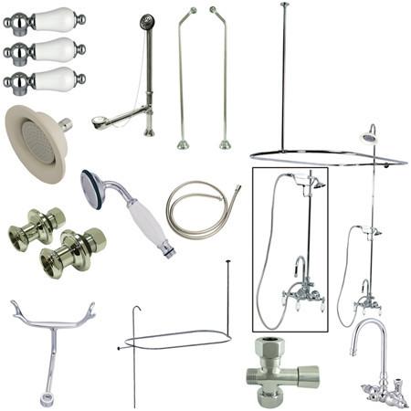 Kingston Brass Vintage Clawfoot Tub Package with High Rise Goose Neck Clawfoot Tub Set Kingston Brass