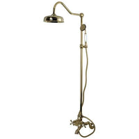 Thumbnail for Kingston Brass Vintage Wall Mount Clawfoot Tub And Shower Package, Polished Brass Clawfoot Tub Shower Combination Kingston Brass