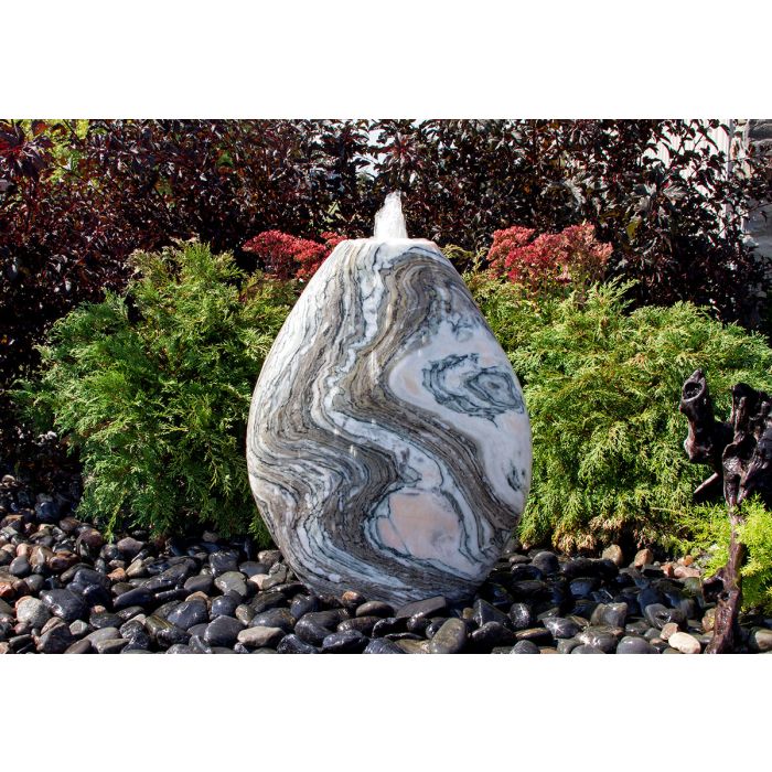Real Stone Fountains ABART6130 30″ Pink Marble - Almond Fountain Kit Fountain Blue Thumb