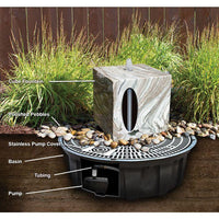 Thumbnail for Real Stone Fountains ABART20W 20″ White Gray Cube Fountain Fountain Blue Thumb