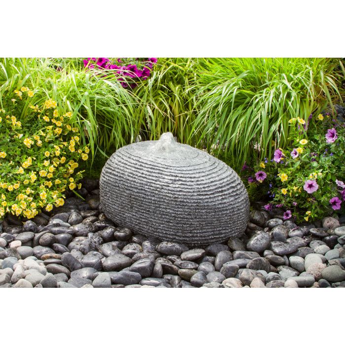 Real Stone Fountains ABEGGSM Small Rippled Egg Fountain Kit Fountain Blue Thumb