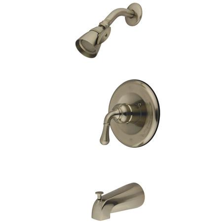 Kingston Brass Magellan Single Handle Tub and Shower Faucet, Satin Nickel Tub Shower Sets Kingston Brass