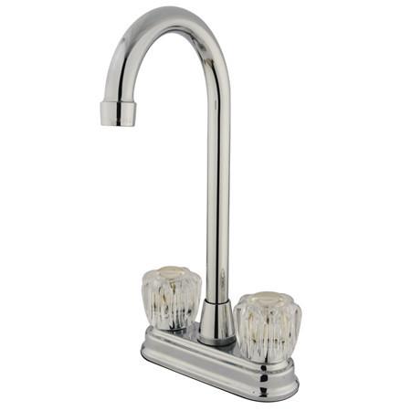Kingston Brass GKB491AC Water Saving Magellan Bar Faucet with Acrylic Handles, Chrome Kitchen Faucet Kingston Brass