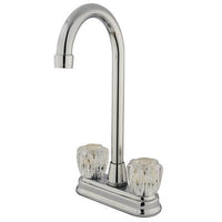 Thumbnail for Kingston Brass GKB491AC Water Saving Magellan Bar Faucet with Acrylic Handles, Chrome Kitchen Faucet Kingston Brass