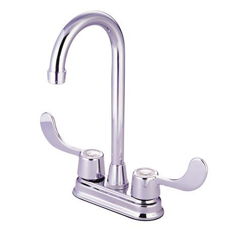 Kingston Brass Vista Bar Faucet with Blade Handles (ADA Compliant), Chrome Kitchen Faucet Kingston Brass