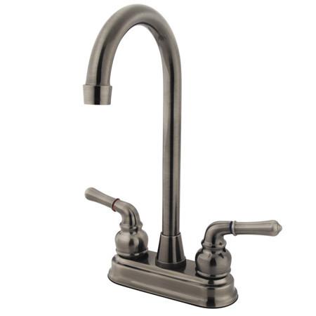 Kingston Brass Magellan Bar Faucet with Lever Handles, Vintage Nickel Kitchen Faucet Kingston Brass