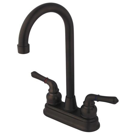 Kingston Brass GKB495 Water Saving Magellan Bar Faucet with Lever Handles, Oil Rubbed Bronze Kitchen Faucet Kingston Brass