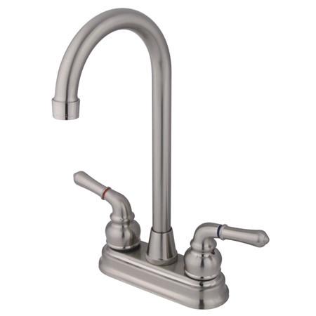 Kingston Brass Magellan Bar Faucet with Lever Handles, Satin Nickel Kitchen Faucet Kingston Brass