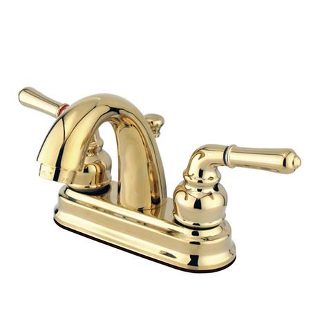 Kingston Brass GKB5612NML Water Saving Naples Centerset Lavatory Faucet with Metal Lever Handles, Polished Brass Bathroom Faucet Kingston Brass 