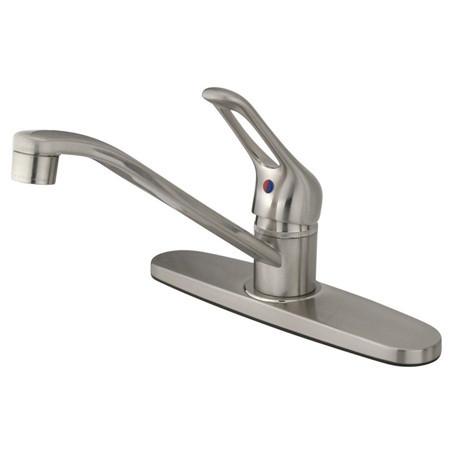 Kingston Brass Wyndham Centerset Faucet with Single Loop Handles, Satin Nickel Kitchen Faucet Kingston Brass