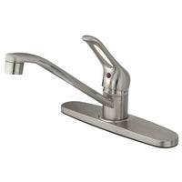 Thumbnail for Kingston Brass Wyndham Centerset Faucet with Single Loop Handles, Satin Nickel Kitchen Faucet Kingston Brass
