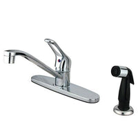 Thumbnail for Kingston Brass Wyndham Centersetwith Single Loop Handle and Side Sprayer, Chrome Kitchen Faucet Kingston Brass