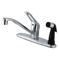 Thumbnail for Kingston Brass Wyndham Centerset with Single Loop Handle and Deck Sprayer, Chrome Kitchen Faucet Kingston Brass