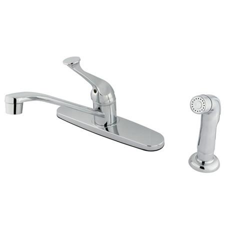 Kingston Brass Chatham Centerset with Single Lever Handle and Matching Side Sprayer, Chrome Kitchen Faucet Kingston Brass