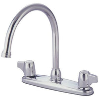 Thumbnail for Kingston Brass Vista Centerset Kitchen Faucet with Canopy Handles, Chrome Kitchen Faucet Kingston Brass