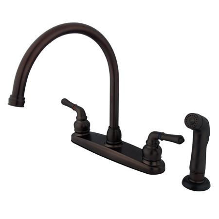 Kingston Brass Magellan Centerset Kitchen Faucet with Matching Sprayer, Oil Rubbed Bronze Kitchen Faucet Kingston Brass