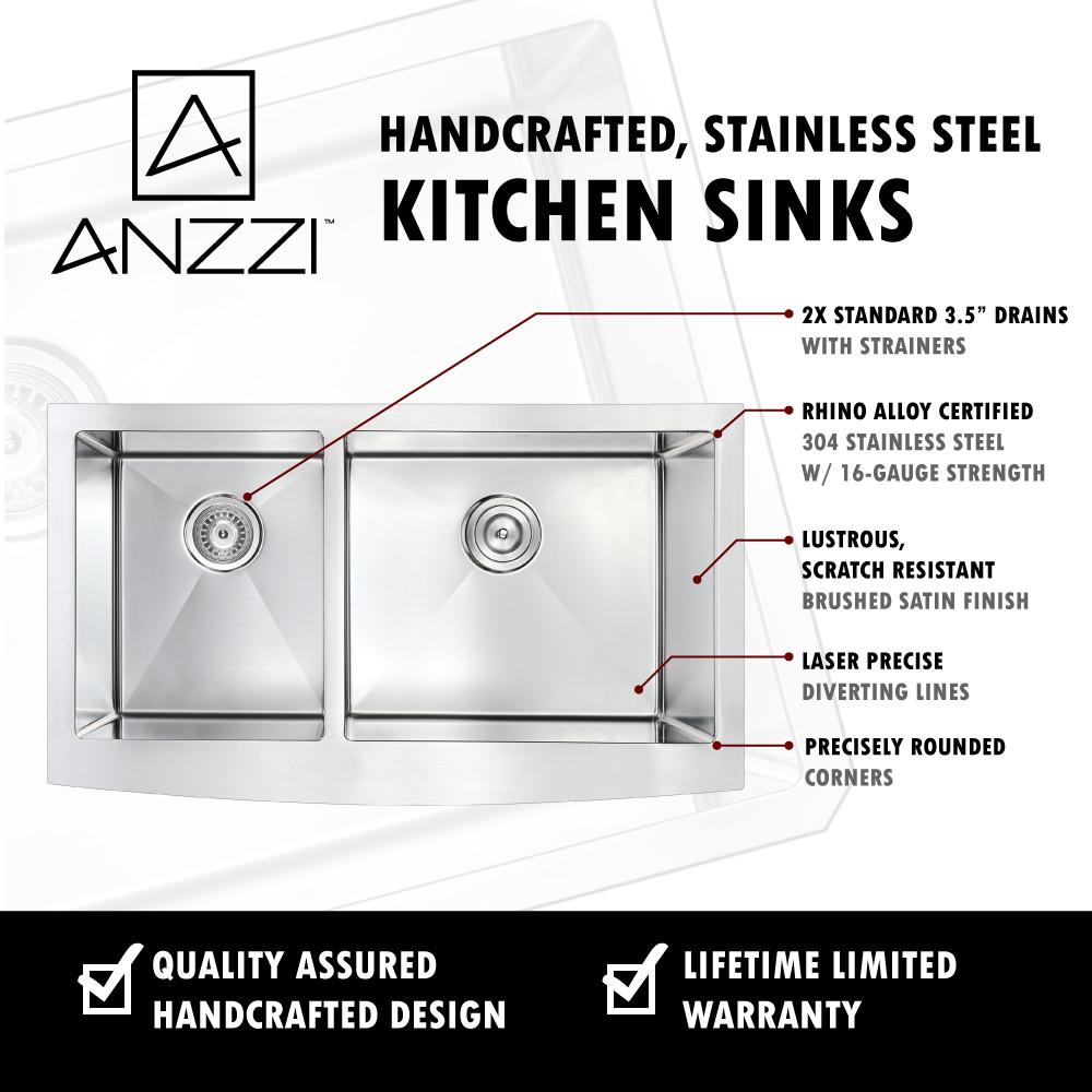 ANZZI ELYSIAN Series K-AZ3620-4C Kitchen Sink Kitchen Sink ANZZI