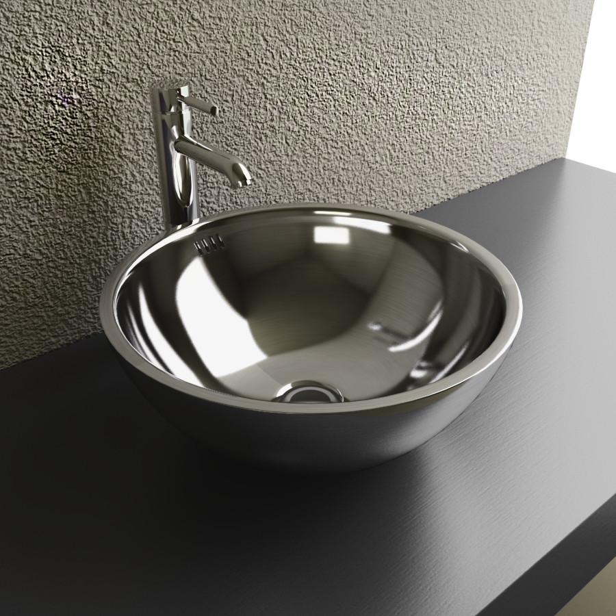 Cantrio Stainless Steel Bathroom Vessel Sink MS-001 Steel Series Cantrio 
