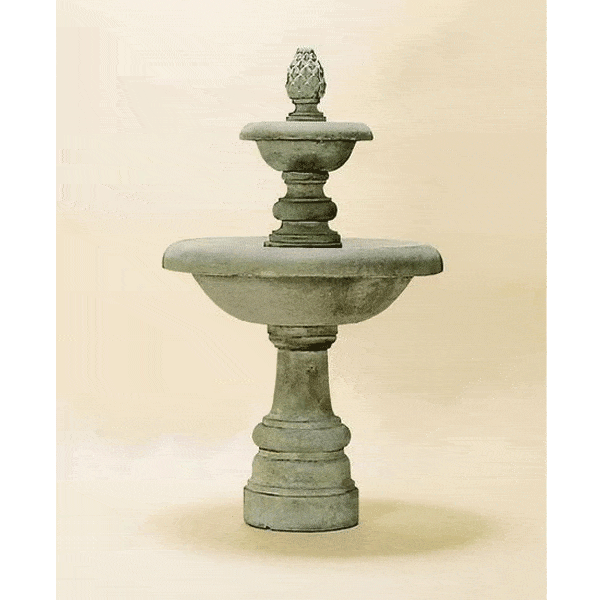 Newcastle Short Cast Stone Outdoor Garden Fountain Fountain Tuscan
