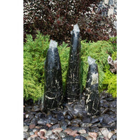 Thumbnail for Real Stone Fountains ABART5600 Black Flower Granite Triple Pillar Fountain Fountain Blue Thumb