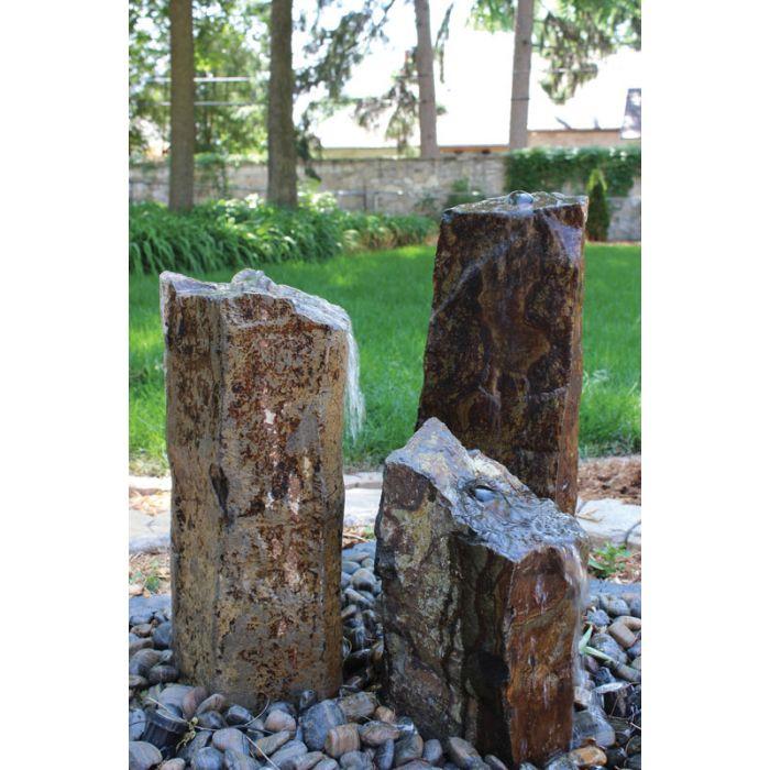 Real Stone Fountains Fountain Kit – Triple Basalt Fountain Blue Thumb