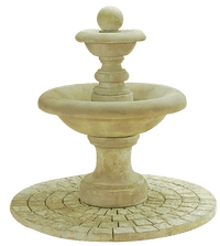 Thumbnail for Villa Santini Two Tier Outdoor Cast Stone Garden Fountain With Ball Finial Fountain Tuscan