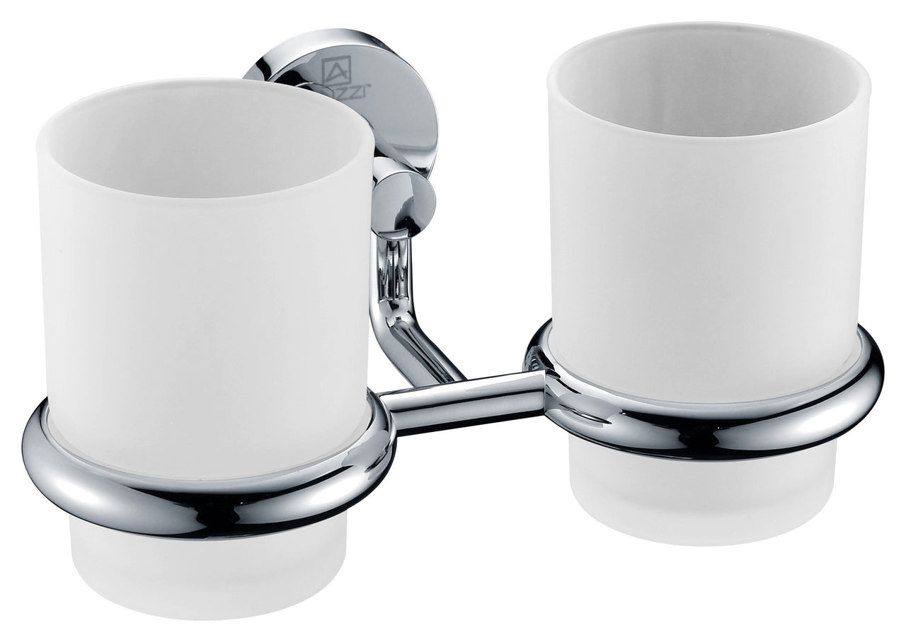 ANZZI Caster Series Double Toothbrush holder in Polished Chrome Toothbrush Holder ANZZI 