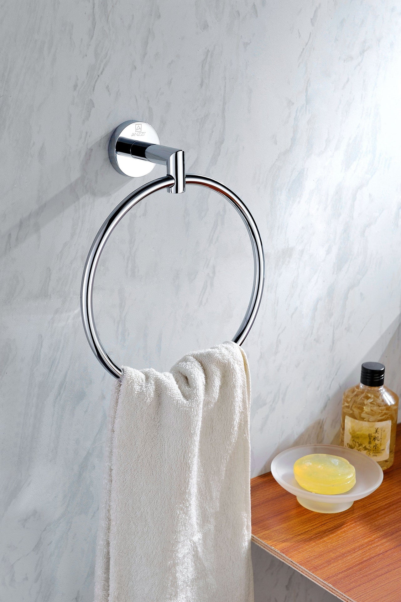 ANZZI Caster 2 Series Towel Ring in Polished Chrome Towel Ring ANZZI 