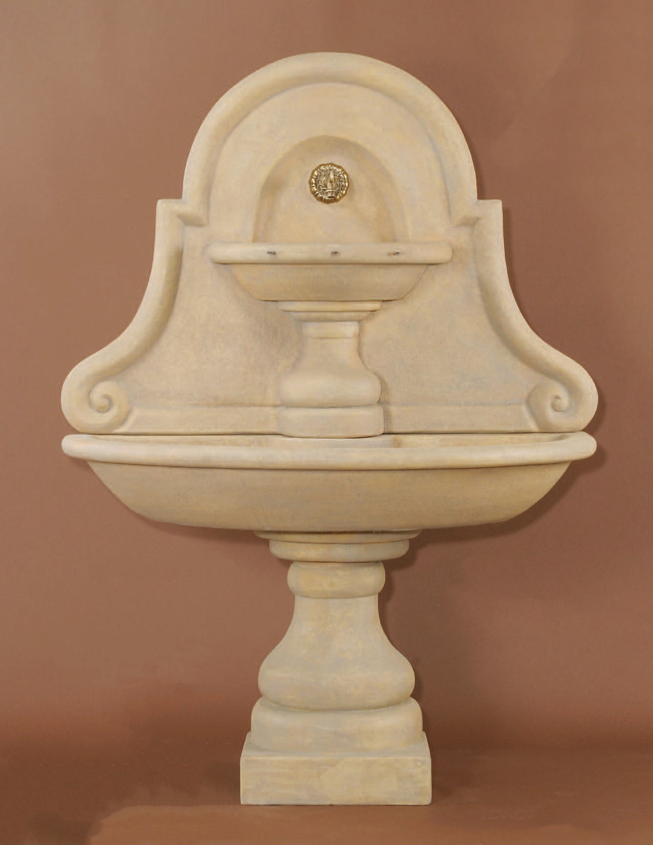 Belair Wall Cast Stone Outdoor Water Fountain for Spout – Elegant Architectural Garden Accent
