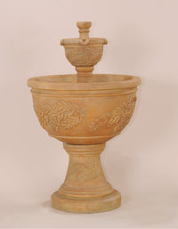 Thumbnail for Oliva Two Tier Cast Stone Outdoor Water Fountain – Cotto Finish
