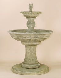 Thumbnail for Antiquarium Two Tier Cast Stone Outdoor Water Fountain – Limestone Finish