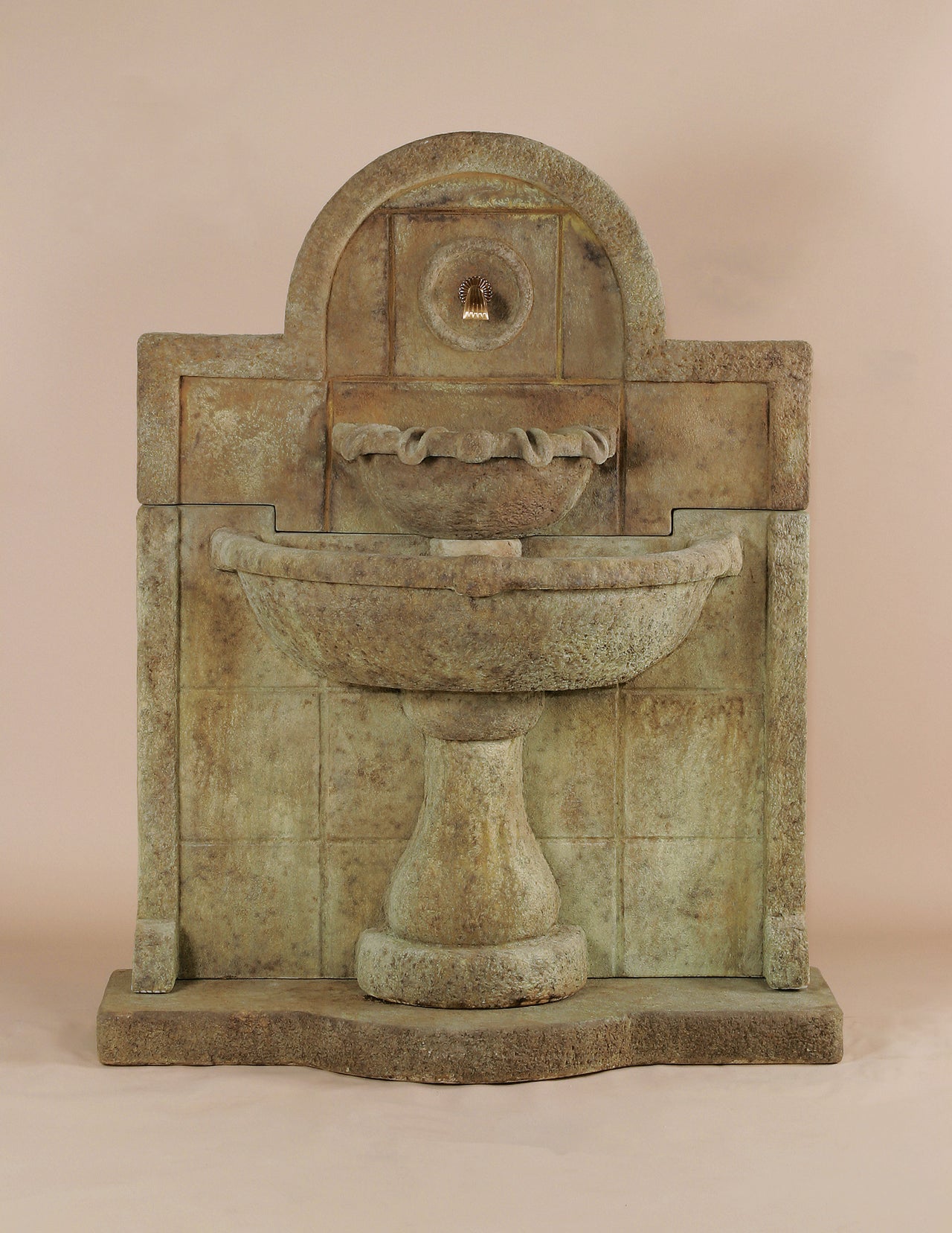 Terme del Foro Wall Cast Stone Outdoor Water Fountain for Spout – Antique Architectural Elegance