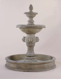 Thumbnail for Quattro Lion Two Tier Pond Outdoor Cast Stone Fountain