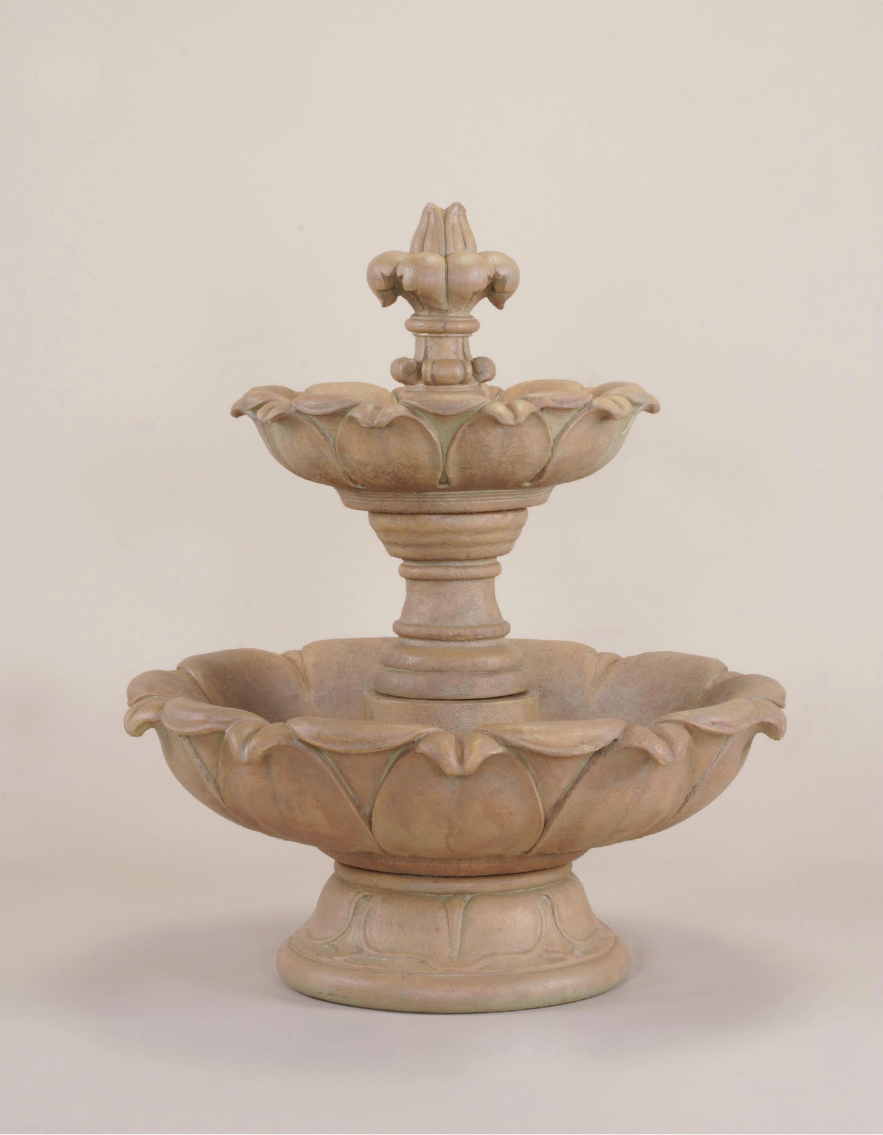 Gardenia Two Tier Cast Stone Outdoor Fountain – Short Elegance by Giannini
