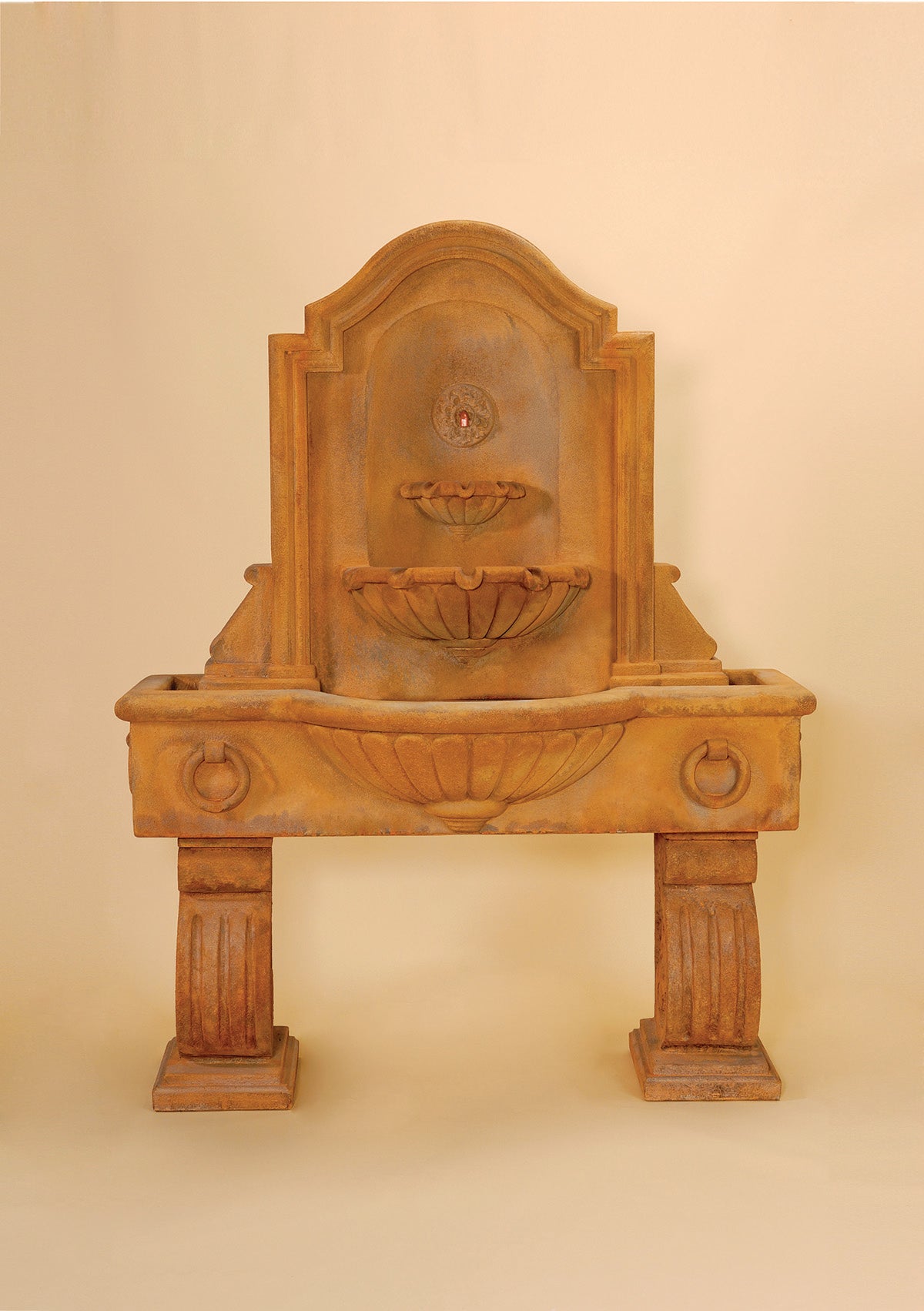 Anduze Outdoor Garden Wall Fountain Tall – Elegant Three-Tier Cast Stone