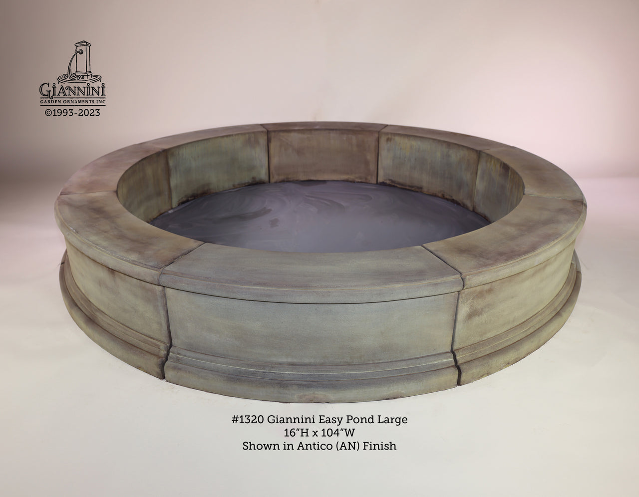 Easy Pond 104" Outdoor Cast Stone Garden Fountain Basin