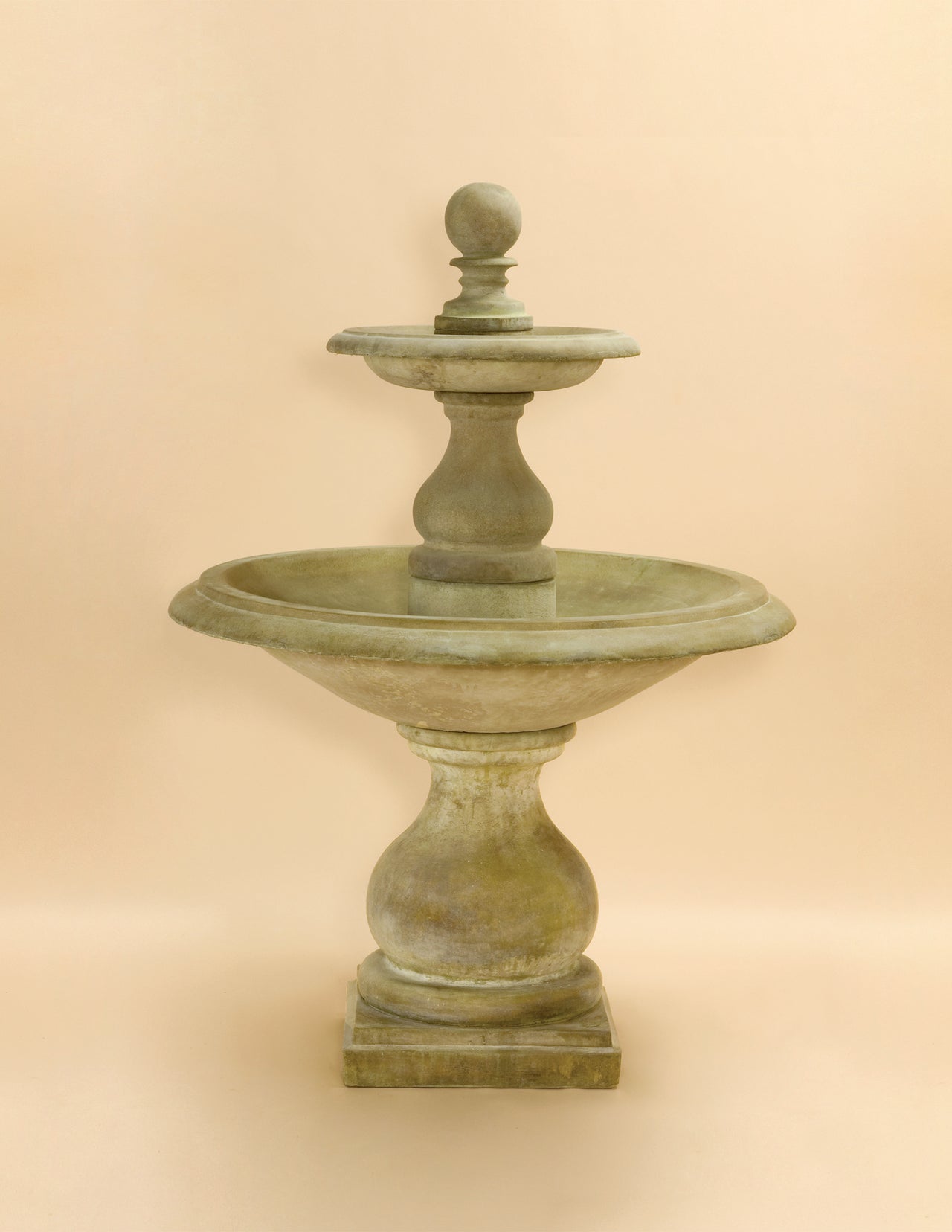 Carrara Two Tier Outdoor Cast Stone Garden Fountain – Modern Elegance with Classic Charm