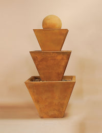 Thumbnail for Three-Tier Outdoor Cast Stone Fountain with Ball – Modern Cascading Elegance by Giannini