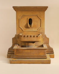 Thumbnail for Savonna Wall Outdoor Cast Stone Garden Fountain with Step – Spanish Elegance in Stone