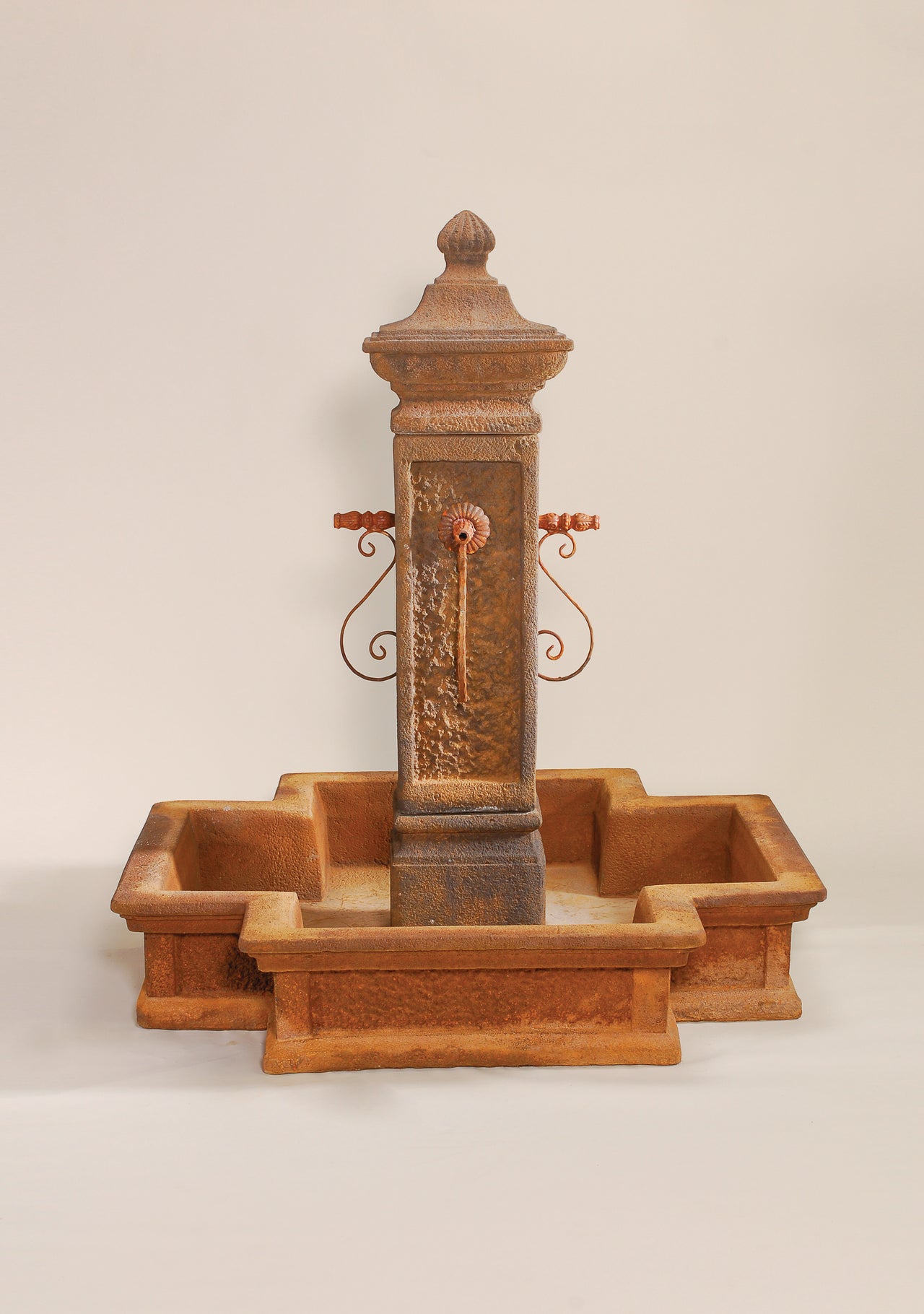 San Martino Cast Stone Outdoor Garden Fountain with Spout – Classic European Elegance for Your Courtyard