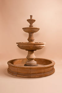 Thumbnail for Montefalco Three Tier Pond Outdoor Cast Stone Garden Fountain