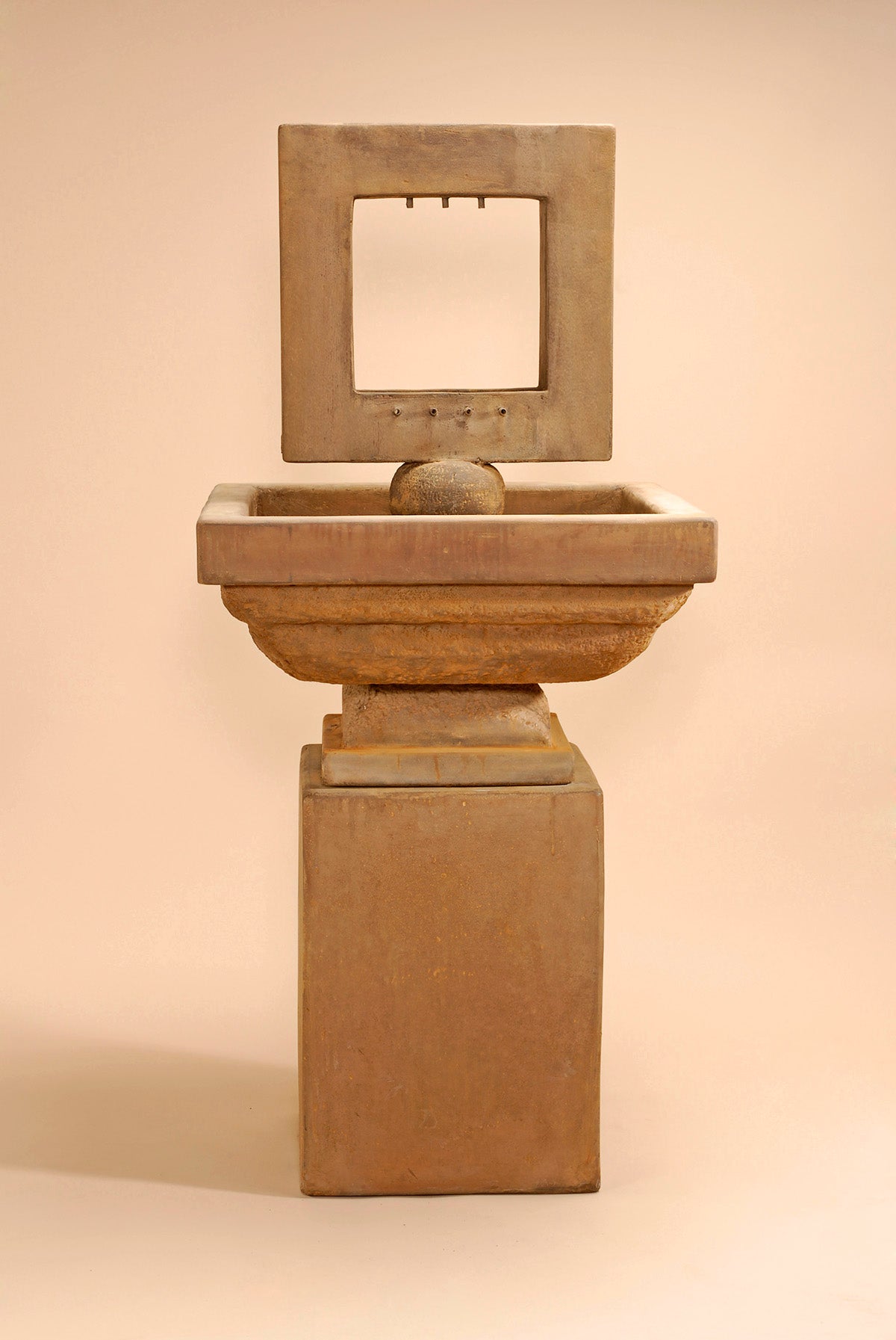 Contempo Square Outdoor Cast Stone Garden Fountain – Tall Modern Elegance