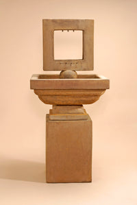 Thumbnail for Contempo Square Outdoor Cast Stone Garden Fountain – Tall Modern Elegance