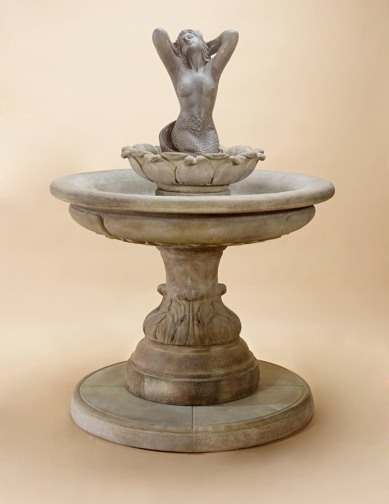 Sirena Mermaid Outdoor Cast Stone Garden Fountain – Italian-Inspired Sculptural Elegance