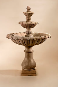 Thumbnail for Grand Chateau Three-Tier Outdoor Cast Stone Garden Fountain – Classic Elegance with Architectural Drama