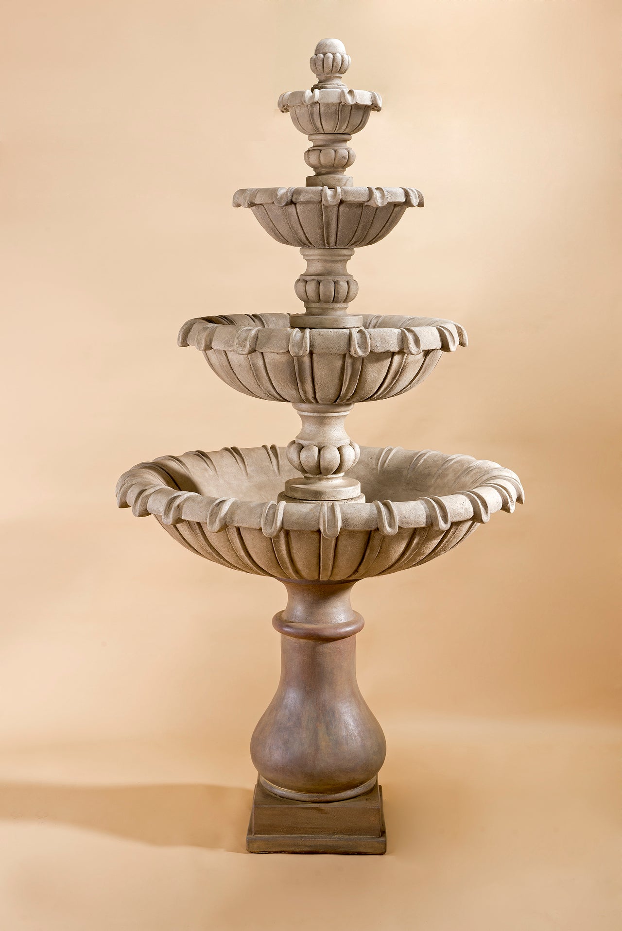 Grand Chateau Four-Tier Outdoor Cast Stone Garden Fountain – A Regal Centerpiece for Majestic Landscapes